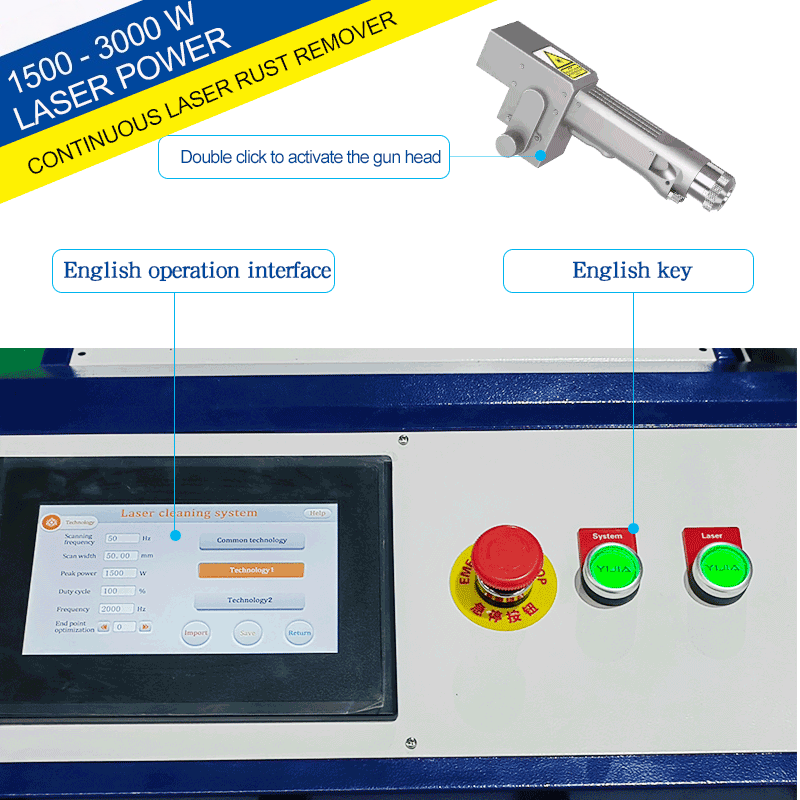 High Power 3000w 2000w Continu - đánh giá và giá Laser Cleaning Machine 2000W